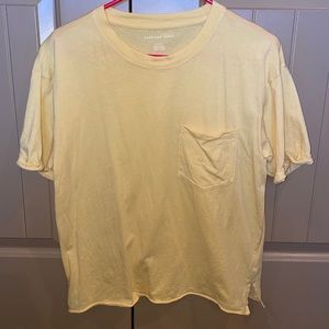 oversized yellow pocket t shirt